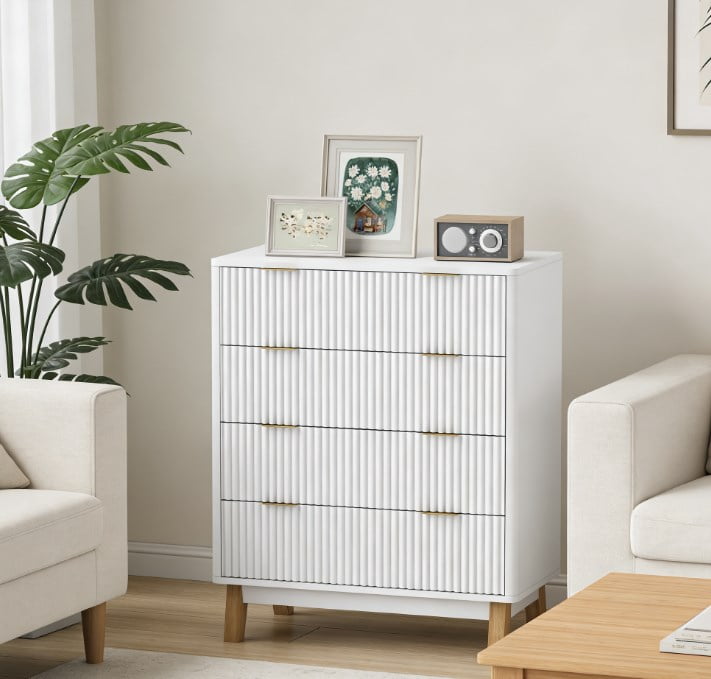Contemporary Style Closet Dresser,4 Drawer Double Dresser for Your Home