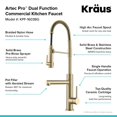 thumbnail image 2 of Kraus KPF-1603BG Pro 2-Function Commercial Style Pre-Rinse Kitchen Faucet with Pull-Down Spring Spout & Pot Filler, 2 of 9