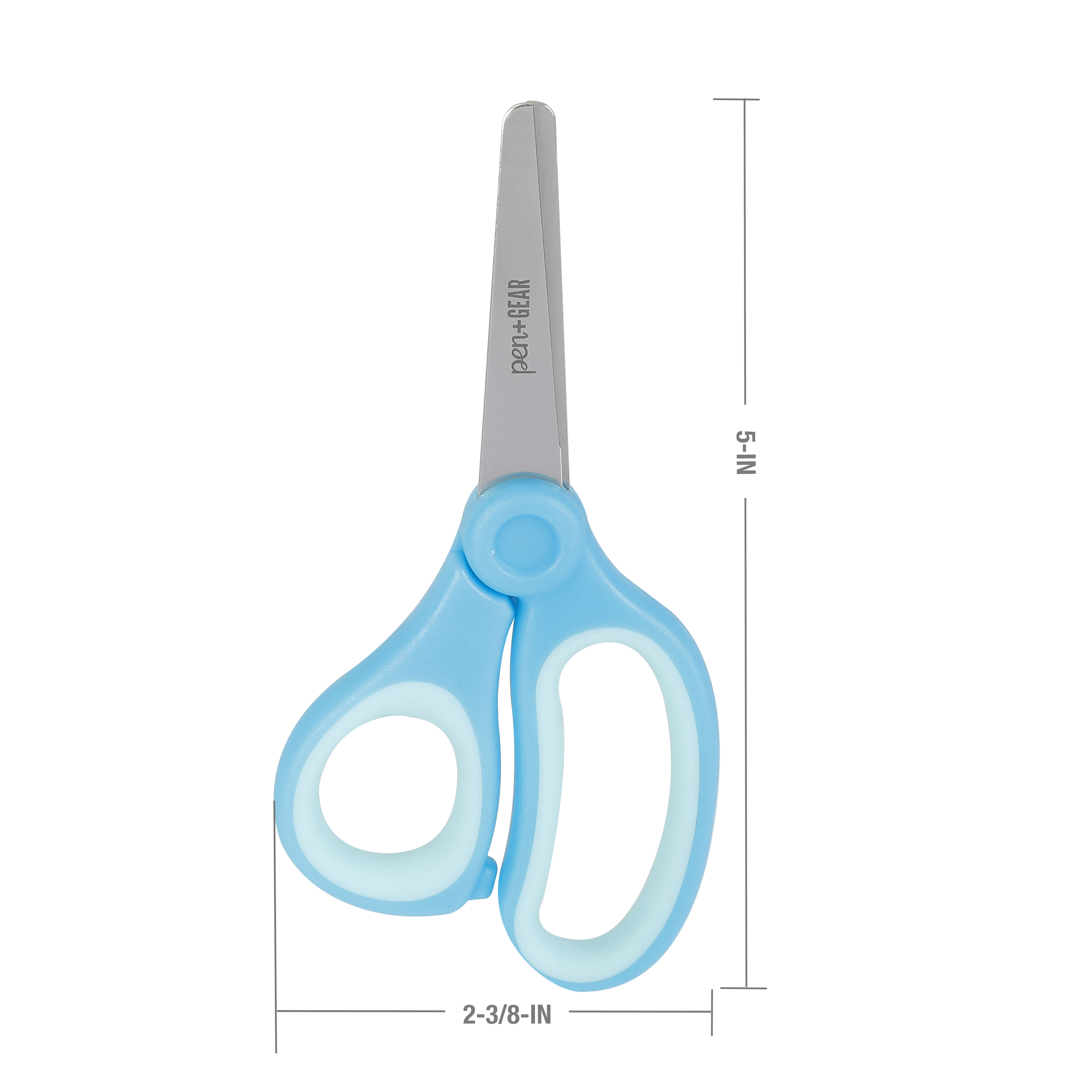 Tijeras para niños Pen+Gear de 5" con punta roma, edades 4-7, útiles escolares, multiusos, azul 3