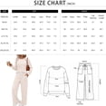 thumbnail image 3 of SUNBS Two Piece Sets Womens Lounge Sets Fall Wide Leg Pants with Pocket Matching Sets Crew Neck Top Casual Pajamas Sets Clothes, 3 of 9