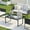 Black, variant on Rectangle Coffee Table with Tempered Glass Desktop, Galvanized Frame Outdoor Coffee Table with Adjustable  for Patio, Balcony, Deck, Living Room, Black