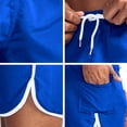 thumbnail image 5 of Men's Swim Trunks 3 Inch Inseam Dolphin Hem Quick Dry Beach Shorts Vintage Athletic Board Short Pants Training Wear with Patch Pocket for Summer Pool, 5 of 6