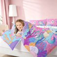 thumbnail image 3 of Homewish Cartoon Axolotl Twin Comforter Sets for Kids Girls, Pink Glitter Stars Bedding Set, Colorful Stars Reversible, 2-Piece 1 Comforter and 1 Pillowcase, 3 of 6