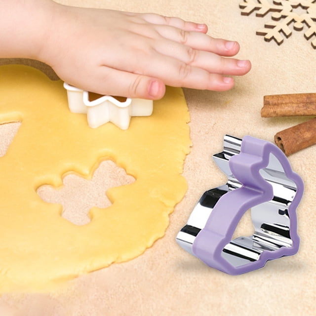 1PC Cookie Mold Easter Cookie Cutter Set 10 Different Shapes Including Egg Chick Rabbit Stainless Steel Cutter Vegetable Cutter Shape Cookie Cutter Bake Lunch Box Holiday Party Gift Purple
