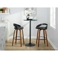 thumbnail image 2 of Grotto 30" Fixed-Height Bar Stool, Bar Chairs, Swivel Bar Stools, Bar Stools Set of 2 (Black Faux Leather, Black Wood Back), 2 of 6
