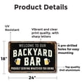 thumbnail image 2 of Backyard Bar 18 Inch x 24 Inch Novelty Aluminum Metal Sign Good Friends Cold Drinks Durable Weatherproof Perfect for Patios Decks Tiki Bars Fun Gift for Hosts Neighbors Family Crafted, 2 of 6