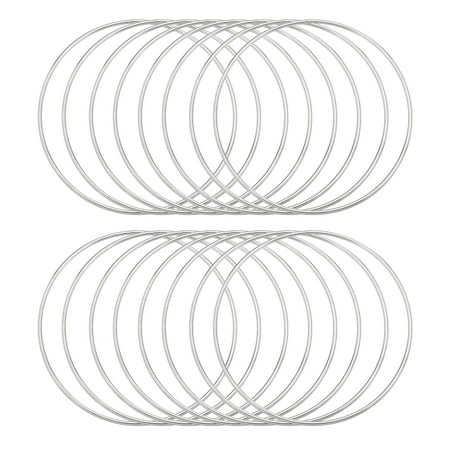 Uxcell 16Pcs Dream Catcher Rings, 5.1" Metal Hoops for Crafts Wreath Hoop Rings for Wall Hanging Crafts Home Decorations DIY Wedding Wreath Decor, Silver 4.9"