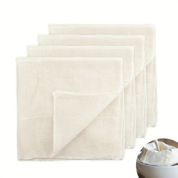 HYG 35x35 inch Hemmed Cheese Cloth 4 Pcs Soft Cotton Unbleached Cheesecloths Reusable Fine Mesh Cloth Strainer Precut Fabric Filter for Straining Cooking,Butter Tofu Cheese Making