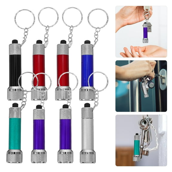 DEEPCRAFF 8Pcs Flashlight Keychain for Handheld Device in Random Color