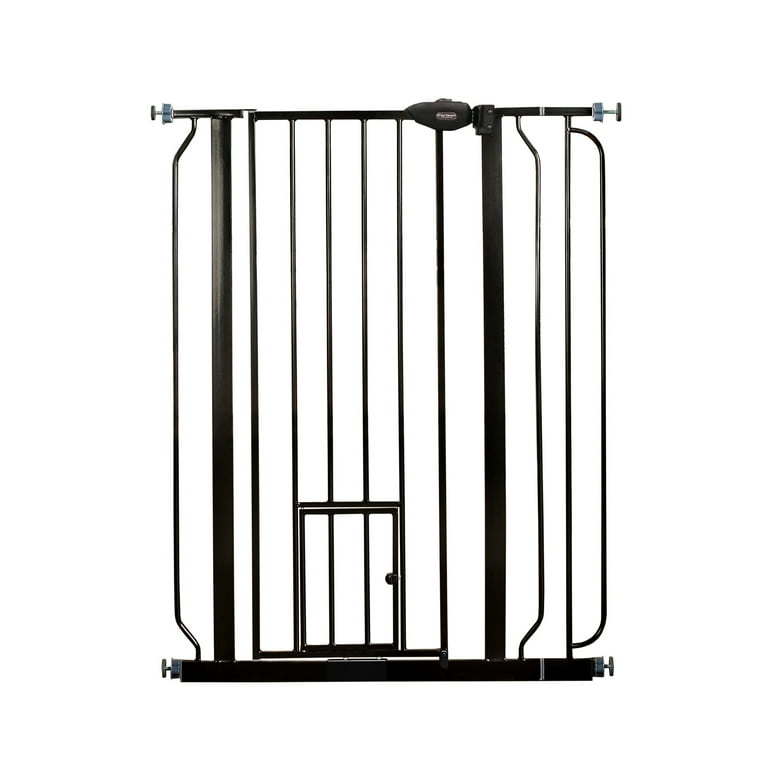 Carlson Pet Products 36 Extra Tall Walk Through Pet Gate with Small Pet Door includes 4 Inch Extension Kit 4 Pack Pressure Mount Kit and 4 Pack