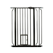Carlson Pet Products 36 Extra Tall Walk-Through Pet Gate with Small Pet Door, includes 4-Inch Extension Kit, 4 Pack Pressure Mount Kit and 4 Pack Wall Mount Kit, Black