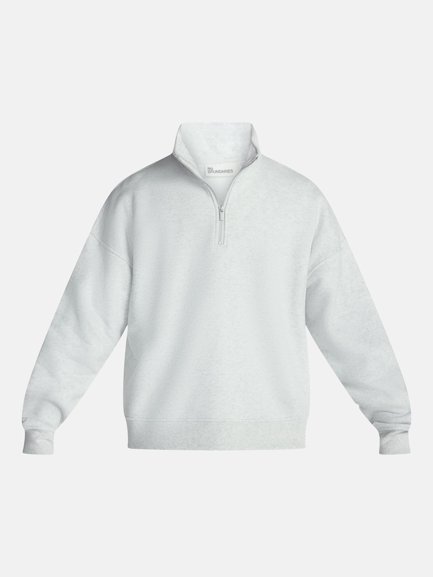 No Boundaries Boxy Fit Quarter Zip Fleece Sweatshirt with Long Sleeves, Men's XS-4XLT