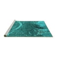 thumbnail image 2 of Ahgly Company Machine Washable Indoor Round Oriental Turquoise Blue Industrial Area Rugs, 6' Round, 2 of 4