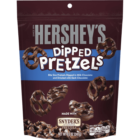 (2 Pack) Hershey's, Dipped Milk Chocolate Pretzels, 8.5 (Best Chocolate For Dipping Pretzels)