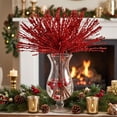thumbnail image 5 of Christmas Glitter Decorative Branch Pick, Sparkly Holiday Decorative Spray Accent, Festive Vase Wreath Branch Decoration, Flexible Tassel Holiday Decor Branch for Vase, Mantel and Centerpiece, Red, 5 of 6