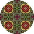 thumbnail image 1 of Ahgly Company Indoor Round Patterned Bakers Brown Area Rugs, 8' Round, 1 of 6