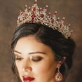 thumbnail image 4 of Tocado, Tiara de aleación de diamantes de piedras preciosas de lujo para cenas y bodas, Tiara para damas de honor, novias y niñas, 4 of 8