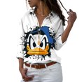 thumbnail image 1 of Disney-Camiseta de manga larga con botones para mujer, camisa informal con solapa y estampado 3D de Mickey, Minnie, Pato Donald, estilo Harajuku, y2k, novedad de 2022, 1 of 5