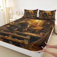 thumbnail image 3 of Manfei Cute Jungle Bear Queen Sheet Sets,Rustic Mushroom Maples Flat Sheet,Country Farmhouse Cabin Queen Fitted Sheet For Girls Boys,Luxury Bedroom Decor,4-Piece, 3 of 7