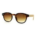 thumbnail image 5 of Bamboo Wood Arm Keyhole Round Horn Rim Hipster Vintage Vibe Sunglasses Tortoise - Brown, 5 of 8