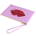 thumbnail image 6 of Ruby + Cash Glitter Lips Makeup Bag Cosmetic Pouch with Wristlet, Pink, 6 of 9
