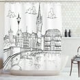 thumbnail image 1 of Ambesonne Switzerland Shower Curtain, Sketch Style Zurich, 69"Wx84"L, Charcoal Grey White, 1 of 3