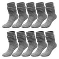 thumbnail image 1 of 5 Pairs Soild Color Socks Women Thigh High Boot Socks Soft Scrunch Socks, 1 of 4