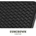 thumbnail image 7 of SUNCROWN 3-Piece Outdoor Patio Wicker Bistro Rocking Chair Set - Two Chairs with Glass Coffee Table (Beige-White Cushion) Black, 7 of 7