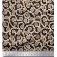 thumbnail image 1 of Soimoi Georgette Viscose Fabric Artistic Leaves Print Sewing Fabric Yard 42 Inch Wide, 1 of 5