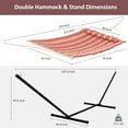 thumbnail image 5 of Outdoor Hammock with Stand, Quilted Fabric Hammock Swing with 12ft Steel Stand, Red Stripes, 5 of 8