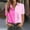 (Fashion 14)Pink, variant on Women's Fashion Print Blouse Summer Glitter Lapel Short Sleeve Relaxed Daily Shirts Breathable Loose Button Down Tops