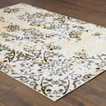 thumbnail image 4 of 6' X 9' Grey And Gold Abstract Power Loom Stain Resistant Area Rug, 4 of 5