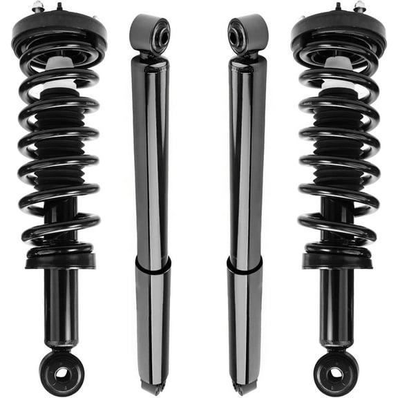 Detroit Axle - RWD Struts Shocks for 04-08 Ford F-150 Lincoln Mark LT 2005 2006 2007, 2 Front Struts w/Coil Spring Assembly 2 Rear Shock Absorbers Replacement Suspension Kit