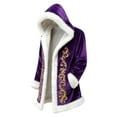 thumbnail image 4 of Christmas Jacket for Men Christmas Cardigan Santa Jacket Coat for Men Hoodies Claus Adult Suit Outfit Party Women Warm Lined Long Purple S, 4 of 4