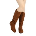 thumbnail image 5 of Dream Pairs Womens Wide Calf Faux Fur Slouchy Low Heel Side Zip Knee High Boots Blvd-W Wide/Calf/Tan Size 7, 5 of 5