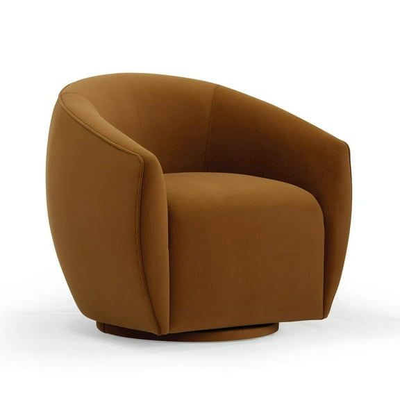 TOV Furniture Jordan Cognac Velvet Swivel Chair