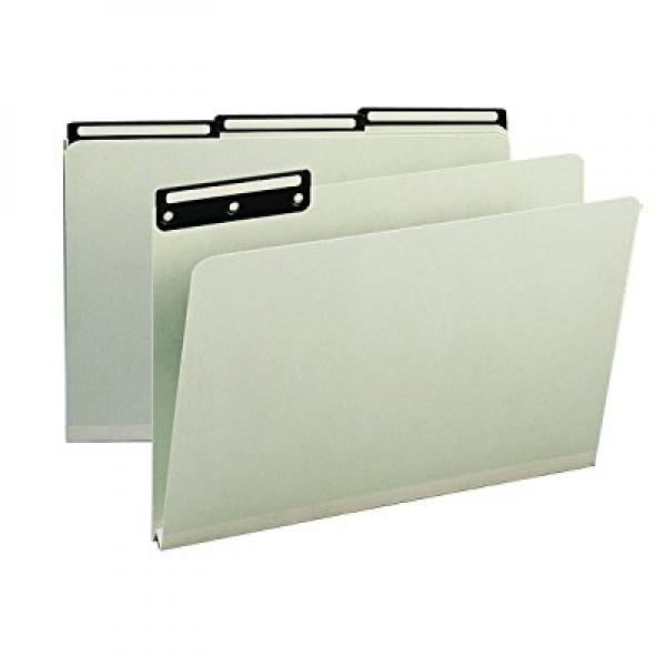 smead pressboard file folder, 1/3cut tab flat metal, 1 expansion