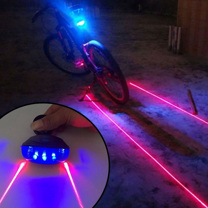 Bike Taillight Cycling Red Lights Waterproof Bike Warning Light with 2 Rear Light Blue