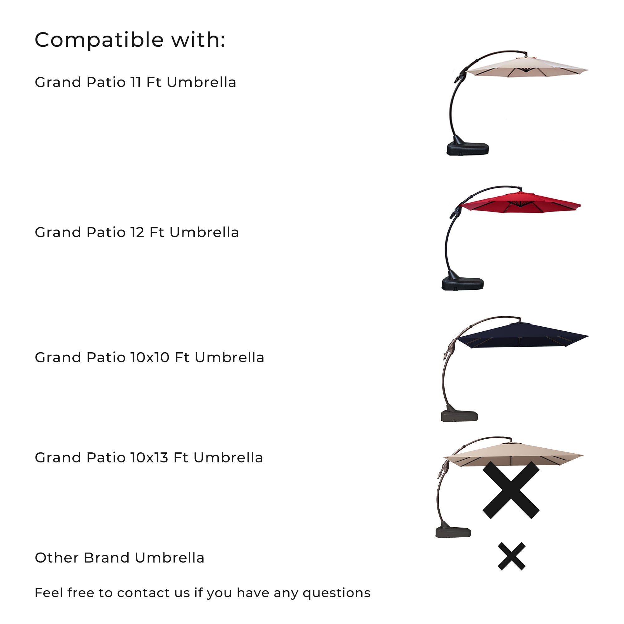 GRANDPATIO Offset Patio Umbrella Base(Cross Frame and Wheels not Included)