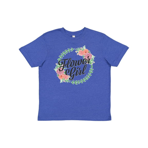 Inktastic Flower GIrl with Flower Circle Youth T-Shirt