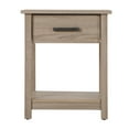 thumbnail image 3 of Sleek Contemporary Nightstand in Warm Sandle Wood Finish Modern Home Decor, 3 of 4