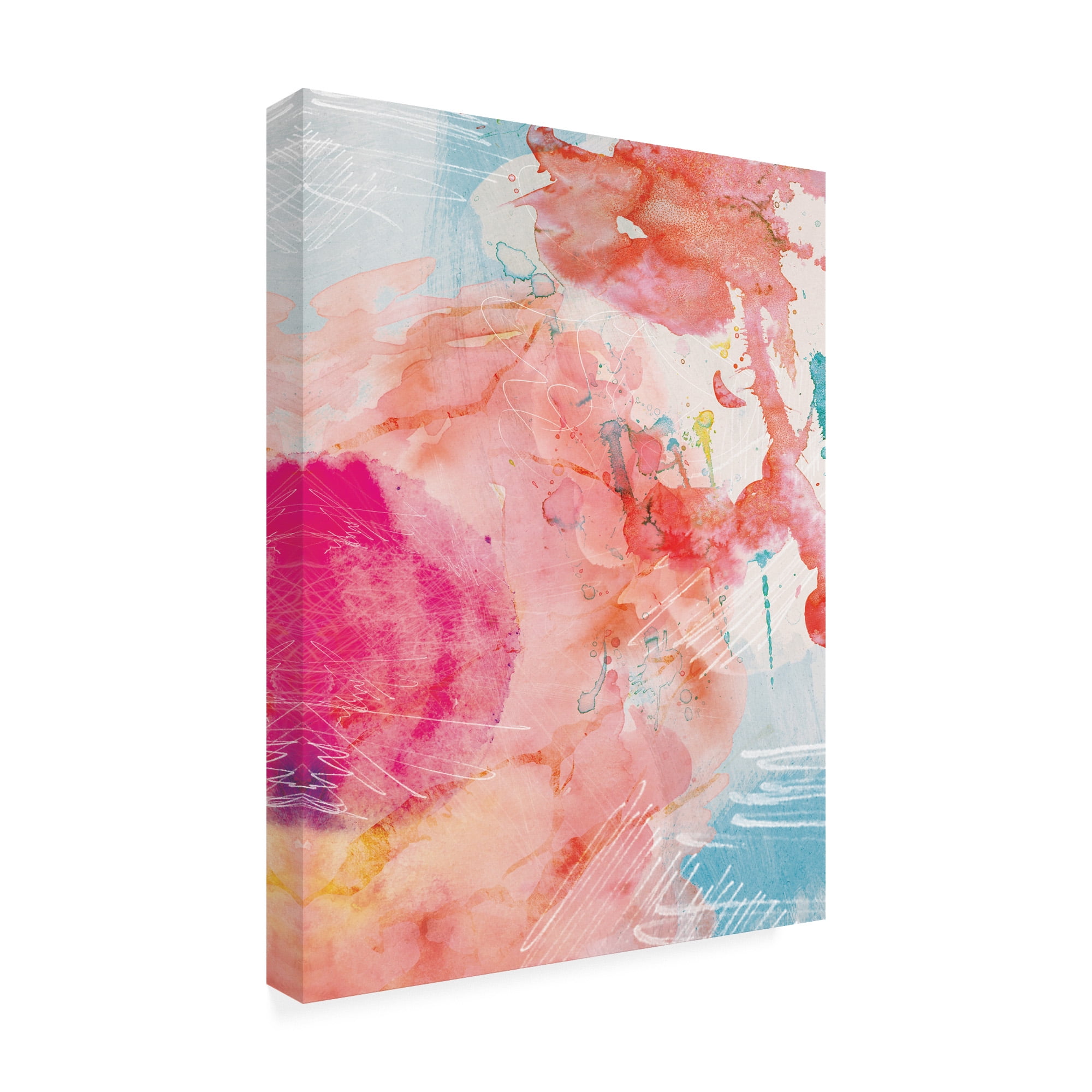 Trademark Fine Art 'Abstract Turquoise Pink No. 1' Canvas Art by Louis Duncan-He