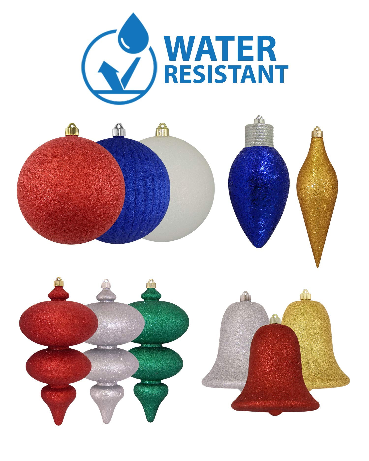 Christmas By Krebs Ornament, Commercial Grade Indoor and Outdoor Shatterproof Plastic, Water Resistant Ball Ornament Decorations
