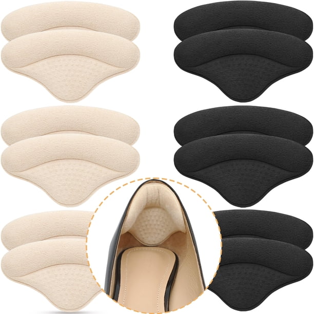 Almohadillas para talón Comfowner, 6 pares, negras y beige, confort