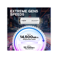 thumbnail image 3 of Crucial T705 2TB PCIe Gen5 NVMe M.2 SSD with White Heatsink  - Up to 14,500 MB/s - Limited Edition - Internal Solid State Drive (PC) - +1mo Adobe CC - CT2000T705SSD5A, 3 of 6
