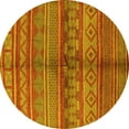 thumbnail image 1 of Ahgly Company Indoor Round Solid Yellow Modern Area Rugs, 3' Round, 1 of 4