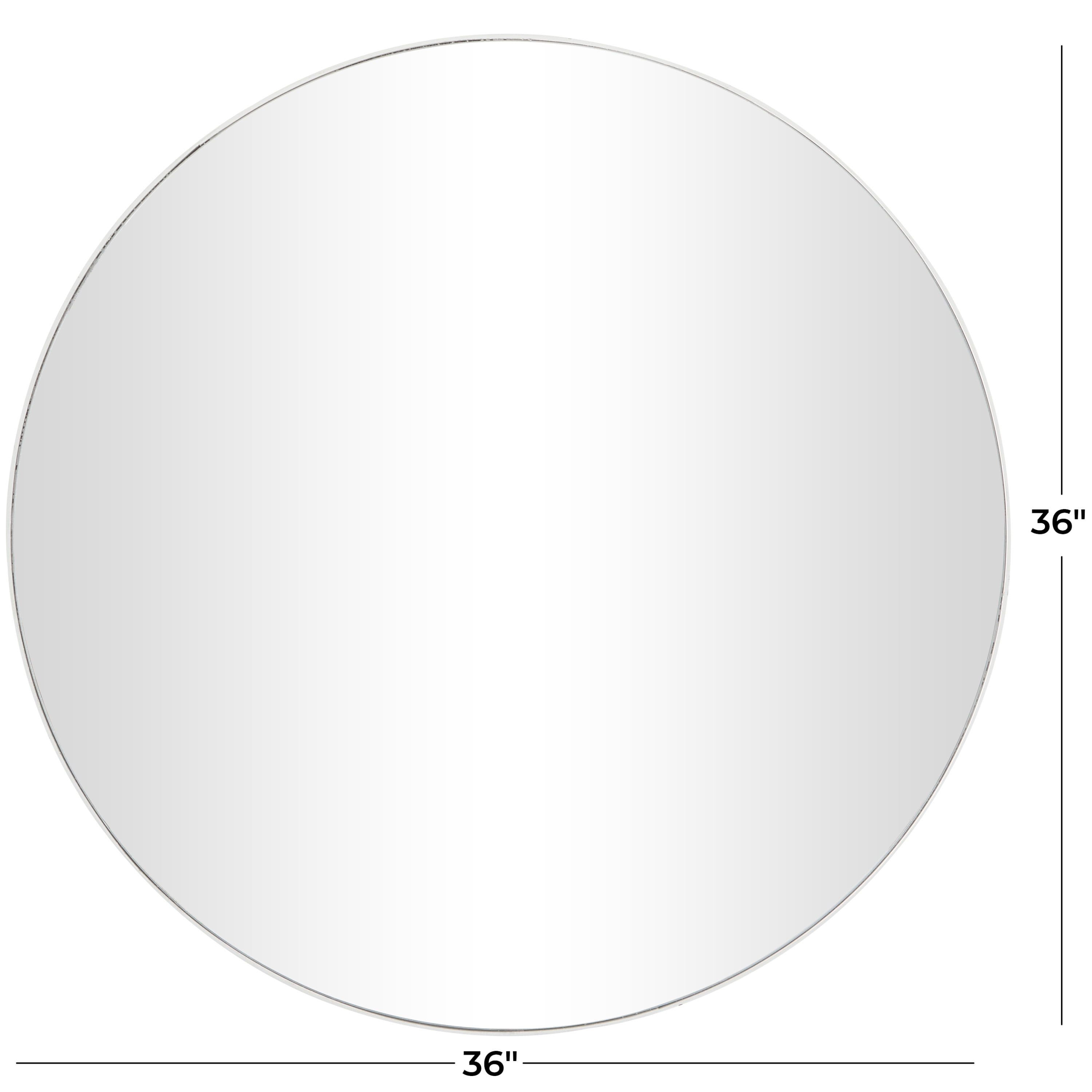 DecMode 36" x 36" White Simplistic Wall Mirror with Thin Minimalistic Frame