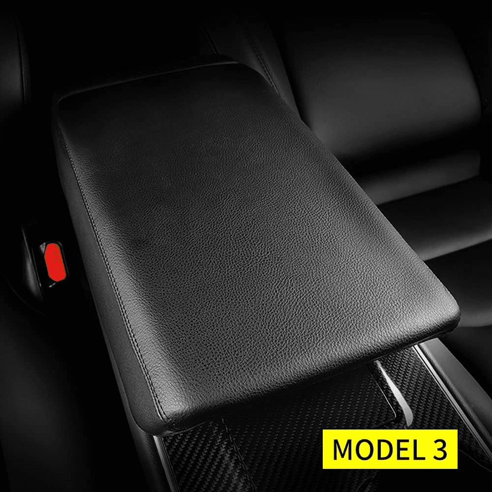 Carbon Black Central Armrest Cover for Tesla Model 3 Y 2020 2021 Centre Console Seat Armrest Box Protective Cover Decoration Cover