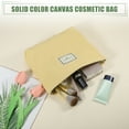 thumbnail image 2 of Unique Bargains Canvas Cosmetic Bag Canvas Zipper Makeup Pouch Makeup Bags Travel Women's Make Up Bag for Lipstick Khaki, 2 of 7