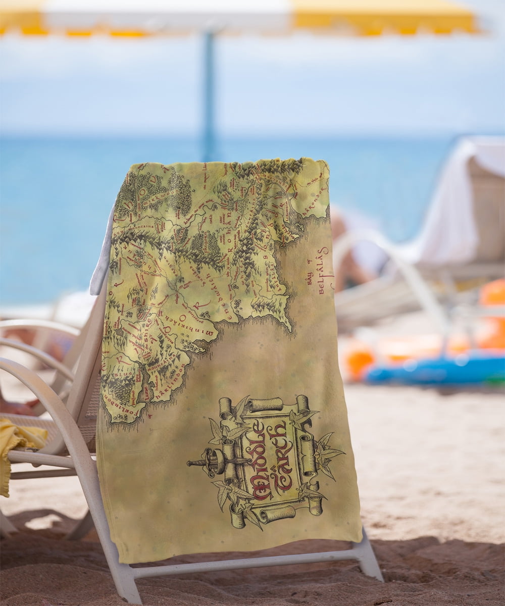 The Lord of The Rings 30'x60' Map of Middle Earth Beach Towel